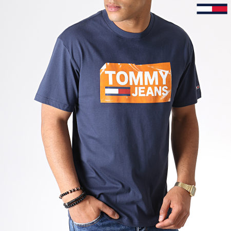 Tommy Jeans - Tee Shirt 6502 Scratched Box Bleu Foncé