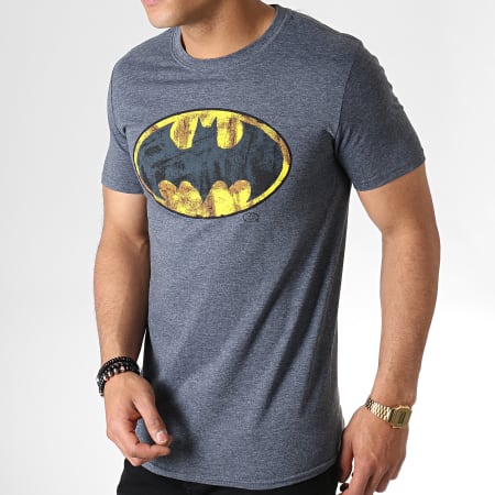 DC Comics - Tee Shirt Very Distressed Logo Gris Chiné