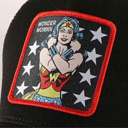 Capslab - Casquette Trucker Wonder Woman Noir Rouge