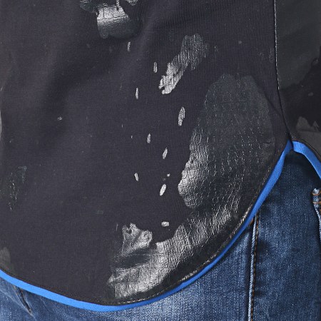 Ikao - Tee Shirt Oversize F548 Noir Bleu Jaune