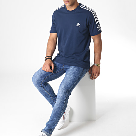 Tee Shirt Lock Up ED6117 Bleu Marine Blanc