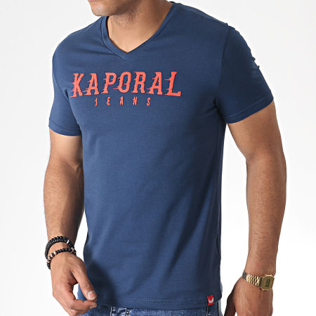 Kaporal - Tee Shirt Col V Pazik Bleu Marine