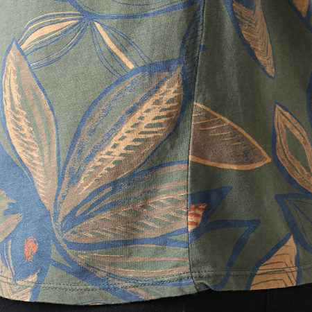 MTX - Tee Shirt Floral ZT5059 Vert Kaki Bleu Orange
