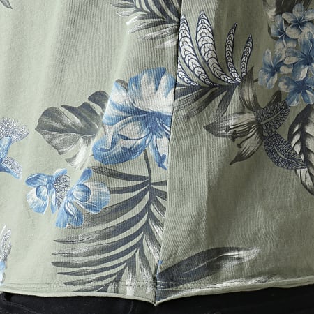 MTX - Tee Shirt Floral TM0205 Vert Kaki Bleu