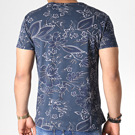 MTX - Tee Shirt Floral ZT5061 Bleu Foncé