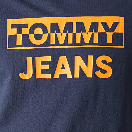 Tommy Hilfiger - Tee Shirt Split Block Logo 6853 Bleu Marine Orange