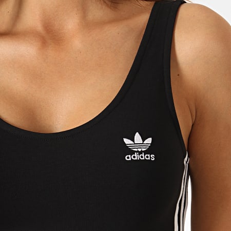 Adidas Originals - Débardeur Crop Femme Avec Bandes ED7559 Noir