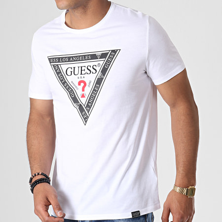 Guess - Tee Shirt Slim M93I45R5JK0 Blanc