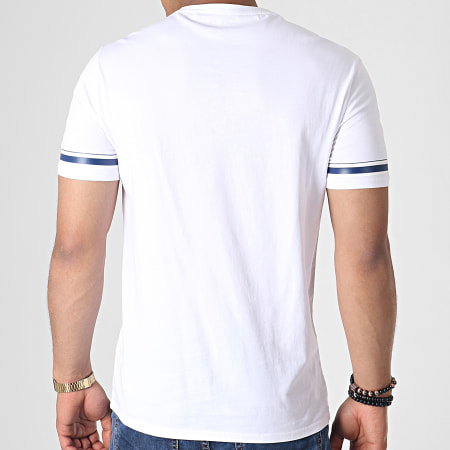 Guess - Tee Shirt Slim M93I49K8HM0 Blanc Bleu Marine