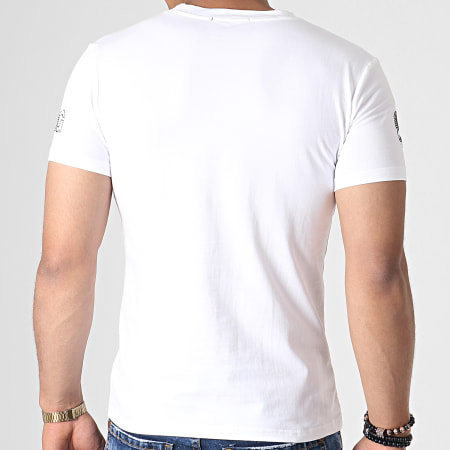 John H - Tee Shirt A Strass A051 Blanc