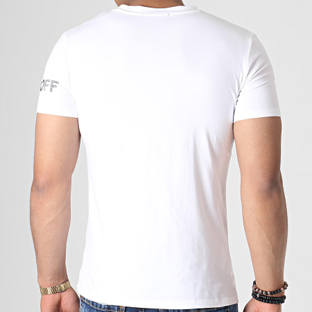 John H - Tee Shirt A Strass A045 Blanc