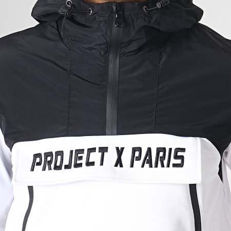 Project X Paris - Sweat Zippé Capuche 1920028 Blanc Noir