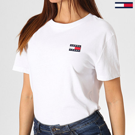 Tommy Jeans - Tee Shirt Femme Badge 6813 Blanc
