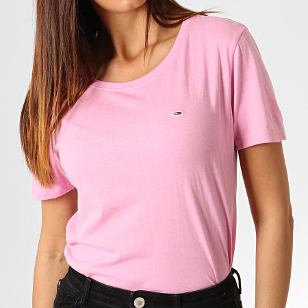 Tommy Jeans - Tee Shirt Femme Soft Jersey 6901 Rose