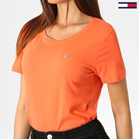 Tommy Jeans - Tee Shirt Femme Soft Jersey 6901 Corail