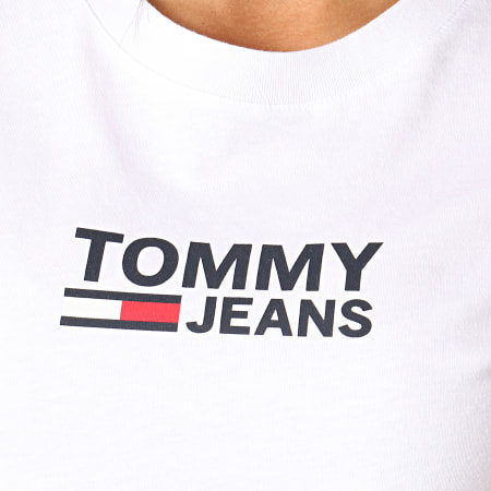 Tommy Hilfiger - Tee Shirt Femme Corp Logo 7029 Blanc