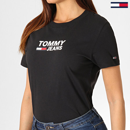Tommy Hilfiger - Tee Shirt Femme Corp Logo 7029 Noir