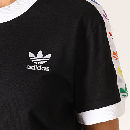 Adidas Originals -  Tee Shirt Femme A Bandes Pride FI0880 Noir 