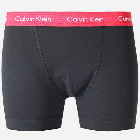 Calvin Klein - Lot De 3 Boxers Coton Stretch U2662G Noir Rouge Vert Kaki Bleu Marine
