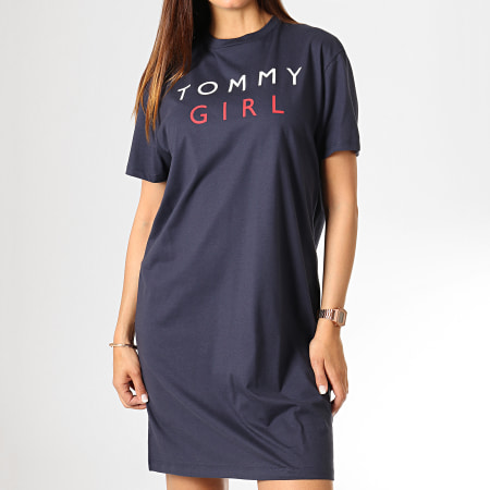 Tommy Jeans - Robe Tee Shirt Femme Night 1638 Bleu Marine