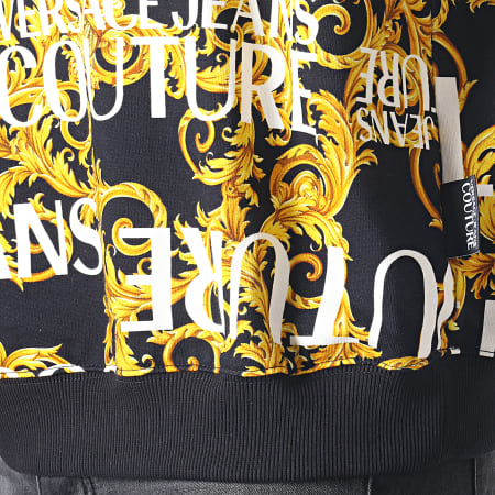 Versace Jeans Couture - Sweat Crewneck Renaissance UUP303 Over Print B7GUA7F5 Noir Jaune Blanc