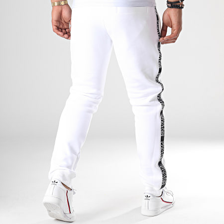 Versace Jeans Couture - Pantalon Jogging A Bandes UUP314 Tape Logo A2GUA1FD Blanc Noir