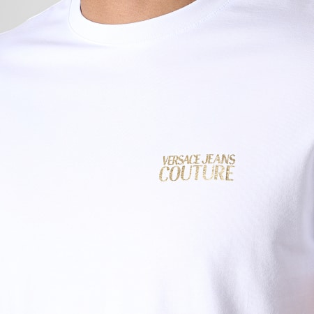 Versace Jeans Couture - Tee Shirt UUP Slim MC 8C B3GUA7TI Blanc Doré