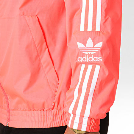 Adidas Originals - Veste Zippée A Bandes Lock Up ED6095 Rose Fluo Blanc