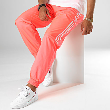 Adidas Originals - Pantalon Jogging A Bandes Lock Up TP ED6100 Rose Fluo Blanc