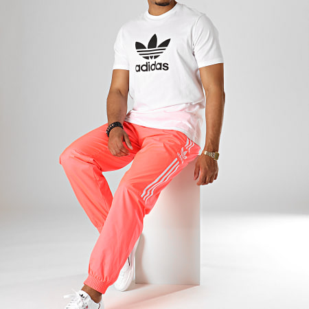Adidas Originals - Pantalon Jogging A Bandes Lock Up TP ED6100 Rose Fluo Blanc