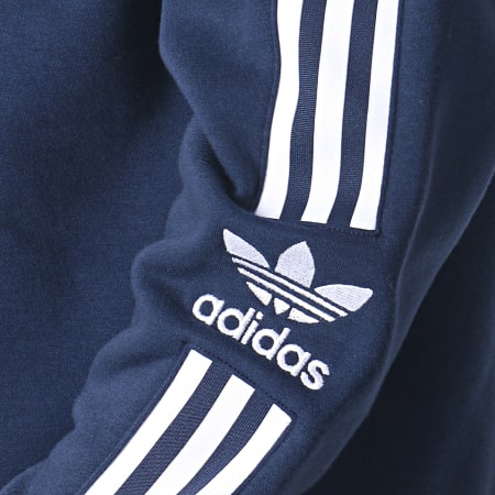 Adidas Originals - Sweat Crewneck Avec Bandes Lock Up ED6122 Bleu Marine Blanc
