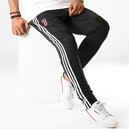 Adidas Performance - Pantalon Jogging A Bandes Juventus TR DX9129 Noir Blanc Corail Fluo
