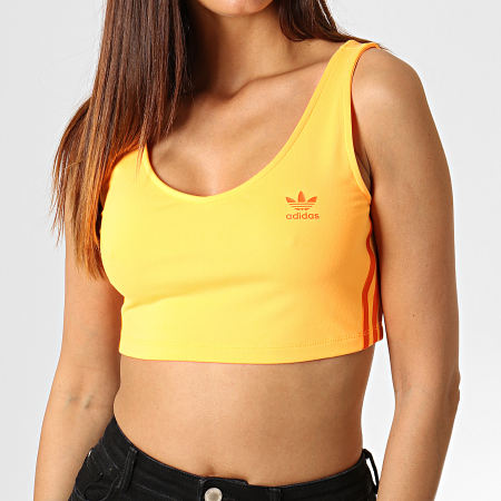 Adidas Originals - Débardeur Crop Femme Avec Bandes ED7464 Orange