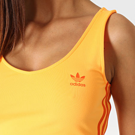 Adidas Originals - Débardeur Crop Femme Avec Bandes ED7464 Orange