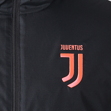 adidas - Doudoune Avec Bandes Juventus DX9140 Noir Blanc Corail Fluo