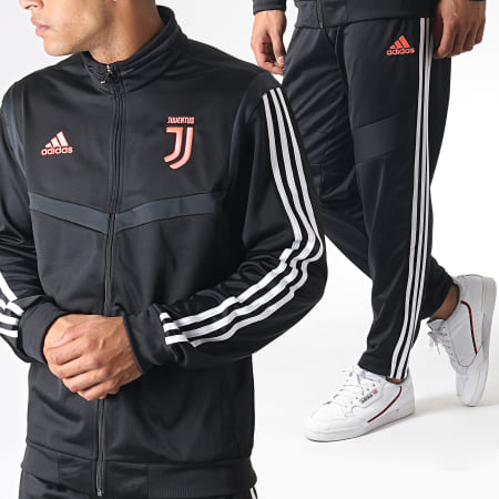 Adidas Sportswear - Ensemble De Survêtement Juventus DX9118 Noir Blanc Corail Fluo