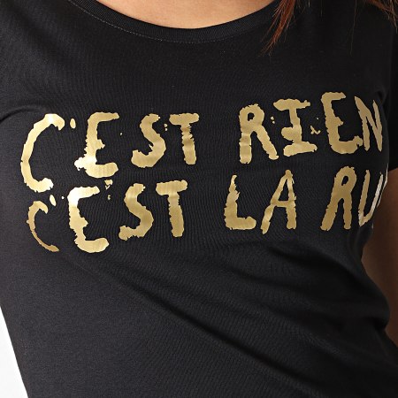 C'est Rien C'est La Rue - Camiseta Mujer Logo Negro Oro