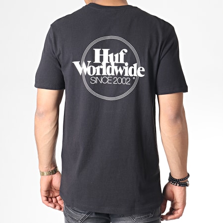 HUF - Tee Shirt Poche Issue Logo Noir Blanc