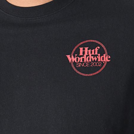 HUF - Sweat Crewneck Issue Logo Noir Rouge