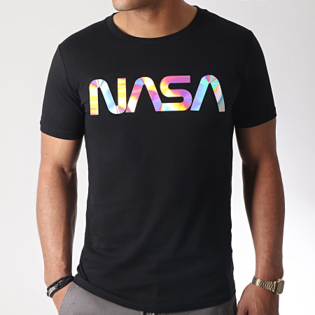 NASA - Tee Shirt Iridescent Worm Logo Noir