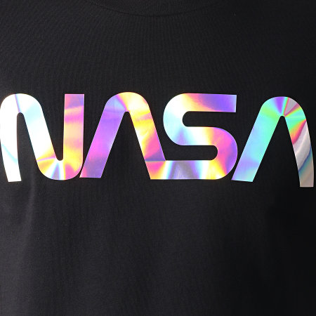 NASA - Maglietta Logo Worm Iridescente Nero