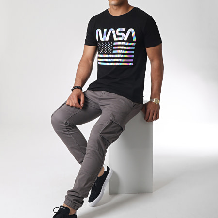 NASA - Maglietta Iridescente USA Nero