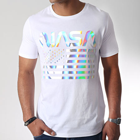 NASA - Tee Shirt Iridescent USA Blanc