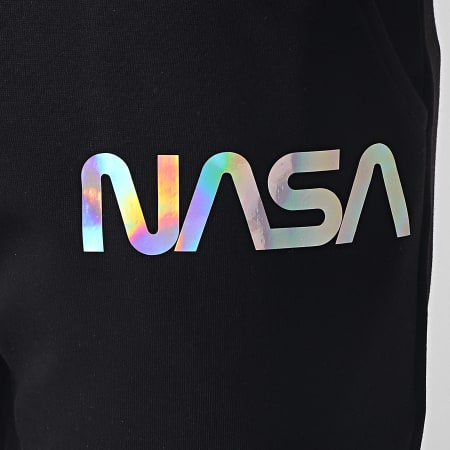 NASA - Pantaloncini da jogging con logo del verme iridescente Nero