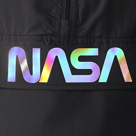 NASA - Giacca a vento con cappuccio iridescente nero