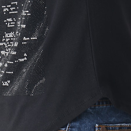 Uniplay - Tee Shirt Oversize Avec Strass UP-ZS015 Noir