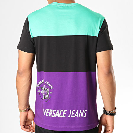 Versace Jeans Couture - Tee Shirt Print 35 B3GTA72D Vert Noir Violet