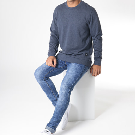 Only And Sons - Sweat Crewneck Winston Bleu Marine Chiné