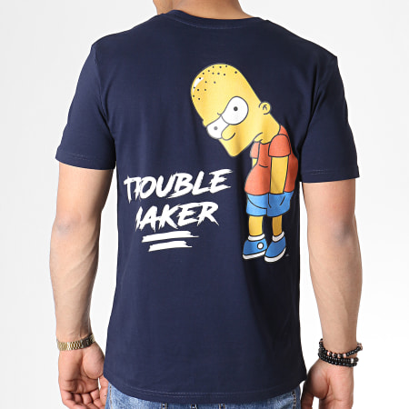 The Simpsons - Tee Shirt Trouble Maker Bleu Marine