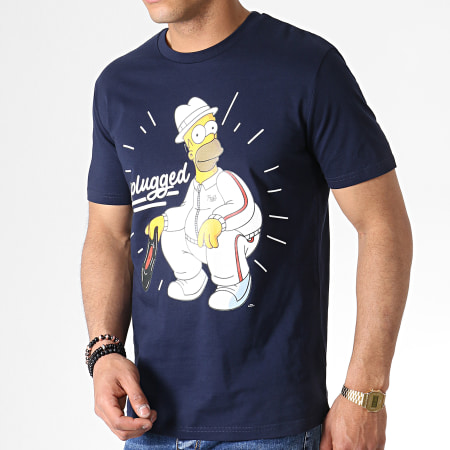 The Simpsons - Tee Shirt Unplugged Bleu Marine